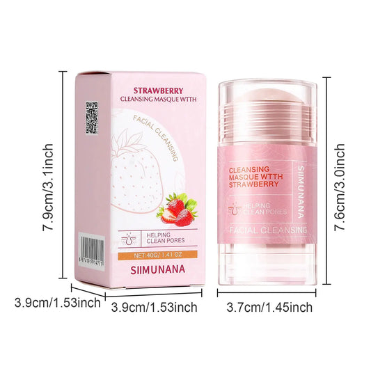 Tea Tree & Strawberry Anti-Blemish Clay Facial Stick 50g Pore Minimizing & Aloe-Based Skin Care Product for Cleansing YSLYSL